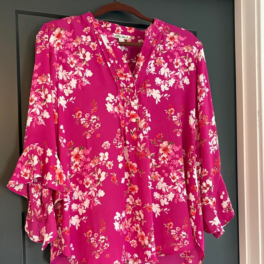 The Pioneer Woman Fuchsia Floral Blouse